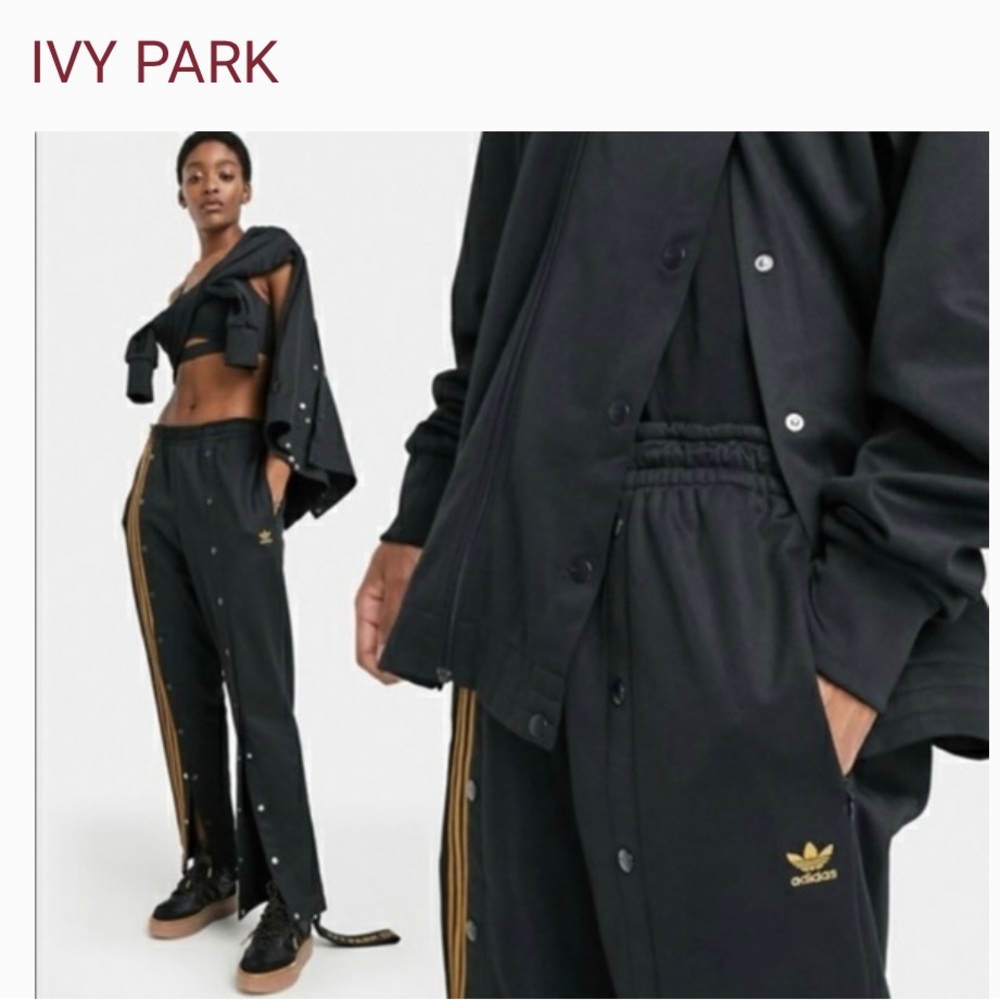 Ivy Park Adidas black and gold track trackies
